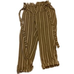 No Boundaries Green Trousers with Pinstripes